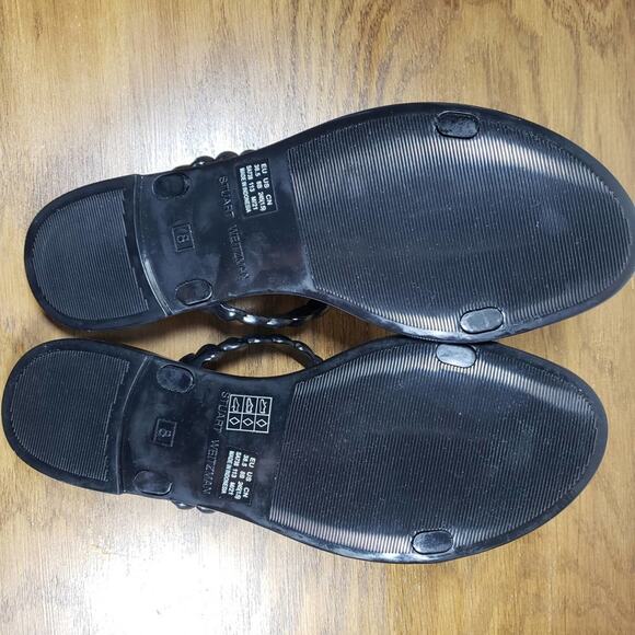 Stuart Weitzman Braida Sawyer Jelly Sandals Beach Ready Size 8 Black Sandals - Picture 5 of 13